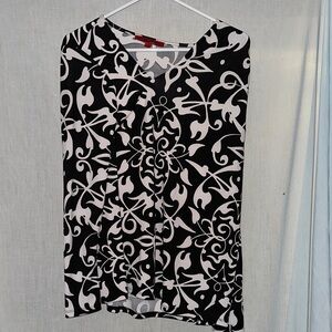 Narciso Rodriguez Black and White Floral Blouse